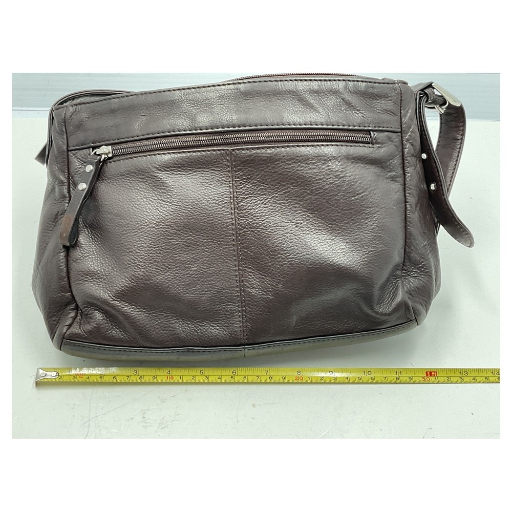 Stone Mountain Brown Leather Crossbody Bag Organizer Purse Multi-Pocket Medium - Picture 3 of 4